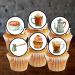 PRECUT Coffee Shop Cupcake Toppers Coffee Shop Theme Coffee Cake Premium Thickness SWEETENED VANILLA - wafer card cake decorations (Pack of 12) - Buy Online on SooperMarket.com