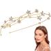 FRCOLOR Alloy Rhinestone Star Headband Romantic Crystal Rhinestone Tiara Headband Novelty Fashion Headband for Girls Women Golden