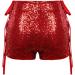 Duohropke Women s Metallic Hot Pants Sequin Glitter High Waist Shorts for Dance Sport Disco & Carnival Red - Buy Online on SooperMarket.com
