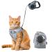Cat Harness and Lead Set Adjustable Kitten Harness and 5m/16.4 Ft Retractable Lead Set with Reflective Strips Escape-Proof Soft Breathable Cat Vest Harness with Leash Sets for Cats Dogs Walking (M)