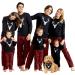 IFFEI Christmas Pyjamas Matching Family Pajamas Sets Xmas Pjs Letter Print Tops and Plaid Pants Sleepwear Nightwear for Women Men Kids Baby Pet Kids 4-5 Years Black/Deer
