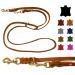 Dogeleine fat leather brass small dogs / large dogs 2m / 2.40m / 2.80m / 3.50m / 5m Double linen adjustable (5m x 8mm cognac) 5m x 8mm cognac