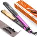 Professional Hair Straightener 1.18 inch Ionic Titanium Plate 20S Fast Heat Up Flat Iron with Clear LED Display 2 in 1 Straightener and Curler Styling Tool for Straighten Hair (Gray)