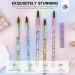 Saviland 5PCS Acrylic Nail Brushes Set - Sizes 8/10/12/16/18 for Acrylic Application Sparkling Rainbow Powder Brush & Holder - Perfect for Nail Extensions & 3D Carving - Buy Online on SooperMarket.com