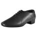 Men's Ballroom Dance Shoes Latin Salsa Dancing Black Breathable Leather Character Shoes 9.5 Black