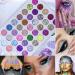 40 Colors Glitter Eyeshadow Palette + Glitter Glue | Sparkly Eye Makeup Kit for Women - Buy Online on SooperMarket.com