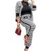 SOMTHRON Women's Houndstooth Print 2 Piece Outfit Set - Zip Up Jacket & Long Pants - X-Large Black - Buy Online on SooperMarket.com