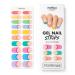 MOYOU LONDON Semi Cured Gel Nail Wraps 20 Pcs Gel Nail Polish Strips for Salon-Quality Manicure Set with Nail File & Wooden Cuticle Stick (UV/LED Lamp Required) - Tipsy Rainbow