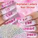 3D Holographic Old English Alphabet Nail Art Stickers - Glitter Self-Adhesive Decals for Acrylic Nails - 8 Sheets - Buy Online on SooperMarket.com