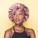 Satin Hair Bonnet for Women | Large Double Layer Silk Sleep Cap with Wide Elastic Band | Includes 45PCS Waterproof Disposable Shower Caps | Dusty Rose - Buy Online on SooperMarket.com