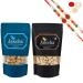 Jaiccha Ghasitaram Rakhi Gifts for Brothers Rakhi Dryfruits - Cashews 100 GMS and Pistachios 100 GMS Pouches with 2 Rudraksh Rakhis 200 gms