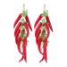 Abaodam 2 Strings Simulation Red Long Pepper Vines Decor Long Pepper Adornment Chili Cook Off Decorations Red 55X8.5X5CM
