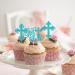 Rsstarxi 24 Pack God Bless and Baptism Cupcake Toppers Glitter Cross God Bless Cupcake Picks Decorations for Babyshower Christian First Communion Baptism Party Cake Decorations Blue - Buy Online on SooperMarket.com