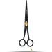 Professional Black Salon Hairdressing Scissors 7 inch - Gold Dial Spring Screw & Hook, Anti-Rust Barber Razor Edge Steel Hair Cutting Tool for Men/Women - Buy Online on SooperMarket.com