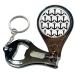 BadgeBeast.co.uk Anchor Black Pattern - Key Ring Bottle Opener and Nail Clipper