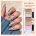 Chrome Nail Powder Palette - Metallic Mirror & Holographic Aurora Shades with Eyeshadow Sticks - Nail Art DIY - Buy Online on SooperMarket.com