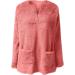 AMhomely Women's Plus Size Soft Teddy Fleece Hoodie - Pink XL | Double Fleece Casual Sweatshirt with V Neck, Pocket, and Lightweight Lounge Top - Buy Online on SooperMarket.com