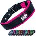 Black rhinoceros - comfortable adjustable dog collar made of ultra -hooded neoprene for all breeds - large pink/black reflective weatherproof tensile neck for dogs pink/black l
