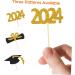 12Pcs Graduation Cupcake Toppers Glitter Cake Toppers Class of 2024 Congrats Grad Cap Diploma Cupcake Picks for Graduation Party Decorations -Golden Black - Buy Online on SooperMarket.com