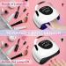 220W LED UV Nail Lamp for Gel Nails | Professional Faster Nail Dryer with 4 Timers | Touch Screen, Portable Handle | Cures Gel Nail Polish | White-Black - Buy Online on SooperMarket.com
