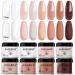 Modelones Dip Powder Nail Set Starter, 8 Colors Popular Nude Pink Clear Skin Tone Neutral Dipping Powder Nail Kit French Nail Art kit Manicure DIY Salon Home Gifts for Women, No Need Nail Lamp Cured