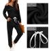 WIHOLL Women's Black Button Down Lounge Set with Sweatshirt and Sweatpants - Medium - Buy Online on SooperMarket.com