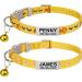 Tagme personalized cat neck band cat collar safety closure with name and telephone number 2-piece adjustable collar cat cats yellow 18-28 cm (2 pack) yellow
