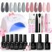 Beetles Gel Nail Polishes Starter Kit 6 Colors Nail Salon Set with 48W Nail Lamp Gray Nude Pink Gel Nail Polish Starter Kit with Base Top Coat Nail Gel Polish Christmas Nail Art Manucure DIY Starter kit 41