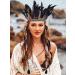 Zoestar Indian Feather Headband Tribal Feathers Crown Headpiece Carnival Headdress Festival Costume Hair Accessories for Women and Girls