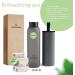 Waterdrop Starter Set Glass - 600ml Black Frosted Bottle + 18 Sugar-Free Microtrinks in 6 Fruity Varieties | Tasting Package for Refreshing Beverages - Buy Online on SooperMarket.com