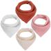 WD&CD 4 Pieces Triangle Baby Dribble Bibs with 2 Adjustable Button Soft & Absorbent for Boys Girls