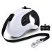 Roll-linen dog leash pull-in leading leash strong leash for dogs A button Break & Lock for safety belt up to 5 meters for dogs up to max 40 kg bag dispenser & poop pockets included