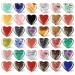 LAPOOH 36Pcs Healing Gemstone Crystal Bulk 0.8 Inch 20mm Assorted Mini Love Carved Stone Multicolor