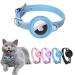 Airtag cat neck band leather Airtag collar cat reflectively adjustable GPS cat neck band Airtag case for tracking cat anti-losing air day cat for large/medium-sized/small cat (XS blue XS (19-26cm) blue)