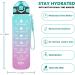 Enerbone 32 oz Motivational Water Bottle with Times & Straw - Leakproof, BPA-Free - Green-Purple - Buy Online on SooperMarket.com
