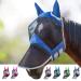Harrison Howard Caremaster Pro Luminous Horse Fly Mask Large Eye Space Long Nose with Ears UV Protection for Horse L (1 SPACK) Voodoo Blue