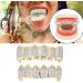Brass Galvanized Messing Teeth Set - Hip-Hop Props & Halloween Accessories | Two-Color Decoration - Buy Online on SooperMarket.com