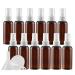 TIANZD 12 Pieces Empty 50 ml Brown PET Plastic Fine Mist Pump Spray Bottles with White Top Portable Sprayer for Perfume Water Cosmetic Travel Containers Refillable 2x Funnel
