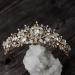 SWEETV Jeweled Metal Princess Tiara Queen Crown for Bride - Bridal Headpieces for Wedding, Quinceanera, Prom - Gold/Clear - Buy Online on SooperMarket.com