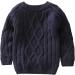 De feuilles Toddler Unisex Cable Knit Pullover Sweater | Warm Lining | Yellow/Navy Blue | 6-7 Years - Buy Online on SooperMarket.com