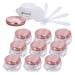 Zeoabsy 12 pieces Transparent Acrylic Diamond form 10 ml plastic empty can with pink screw cap 10 ml cream cans Tie parlaging for lotion nailart lip balm cream pink 10ml