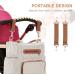 SONARIN 7pcs Nappy Changing Bag Set Multifunction Mummy Tote Bag Baby Changing Bag Shoulder Handbag Travel Diaper Bag with Bottle Bag Changing Mat and Stroller Straps white stripped(Khaki) - Buy Online on SooperMarket.com