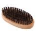 Men's Comb Brush Synthetic Boar Bristles Wooden Handle Military Bag Mustache Beard Care Oval Beard Brush