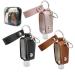 BRICUGLE Hand Sanitizer Holder Keychain with Cosmetic Storage Bag, Mini Travel Empty Bottle, Small Refillable Containers Portable for Handbags, Purse, Backpack and Keys (3 Packs) 3 Colors