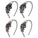 JCGY Set of 4 Crystal Flower Headbands Hairbands 0119-4jetLavRoseRose/Crystal 4 colors
