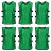 TOBWOLF 6PCS Scrimmage Vests, Sport Pinnies Practice Jersey, Soccer Training Vest Scrimmage Team Practice Vests Pinnies Green X-Large