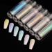 DSHIJIE Chrome Liquid Nail Powder Aurora Mermaid Chameleon Mirror Effect Pigment Chrome Iridescent Nail Art Glitter Mermaid Pearl Glitter for Nail Polish Kits Nail Art Accessories 6 Color