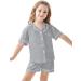 SWOMOG Unisex Kids Modal Pyjamas Set | Button-Down Short Sleeve PJs | 6-7 Years | Gray - Buy Online on SooperMarket.com