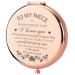 GAOLZIUY Niece Gifts Compact Mirror for Niece from Aunt  Rose Gold Niece Compact Mirror  Birthday Gifts for Niece from Aunt Uncle for Niece s Birthday  Graduation Wedding Anniversary Christmas Rose Gold-niece-1 rose gold...