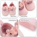 2 x Toddler Flower Girl Shoes + Headband | Non-Slip Soft Special Occasions Christening Wedding Party Shoes | Size 0-6 Months | Pink - Buy Online on SooperMarket.com